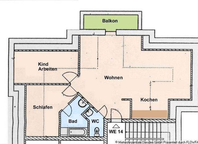 Wohnung zum Kauf 187.500 € 3 Zimmer 84 m² 3. Geschoss Radebeul 01445