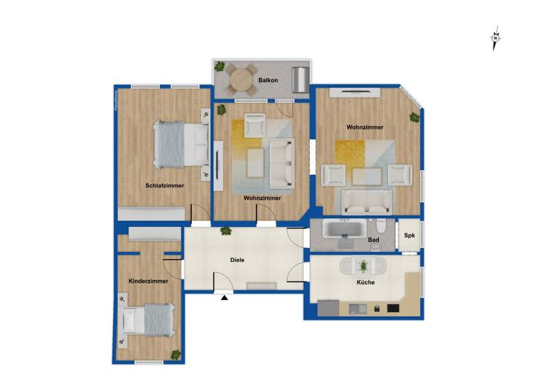 Wohnung zum Kauf 349.000 € 3 Zimmer 105 m²<br/>Wohnfläche 1.<br/>Geschoss Braunschweig Braunschweig 38104