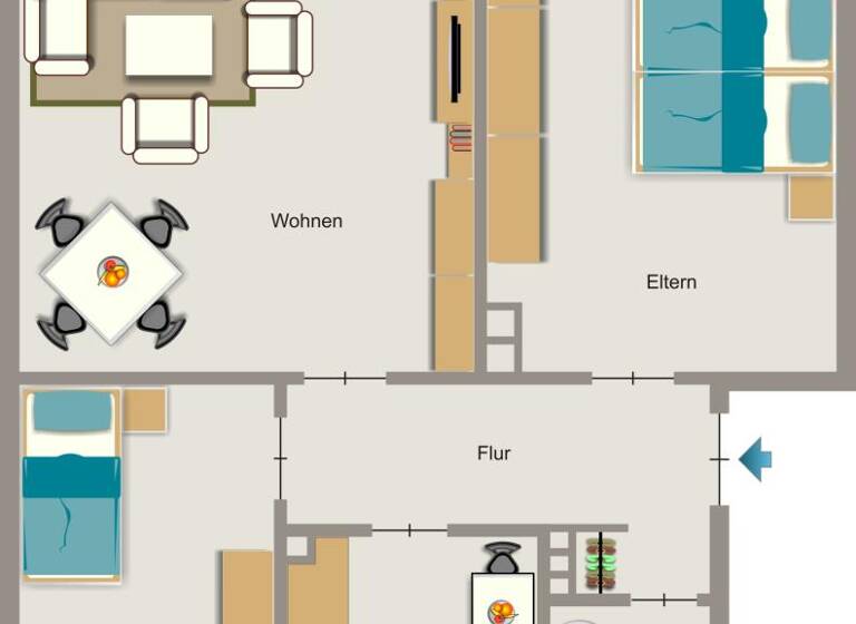 Wohnung zur Miete 457 € 3,5 Zimmer 56,4 m² EG frei ab 01.05.2026 Memeler Straße 5 Overbruch Duisburg 47178