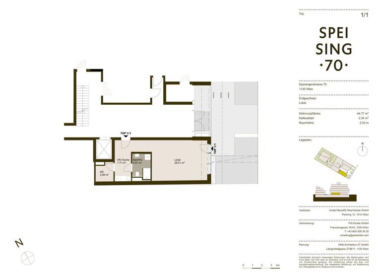 Ladenfläche zum Kauf - Erstbezug 360.000 € 1 Zimmer Wien 1130