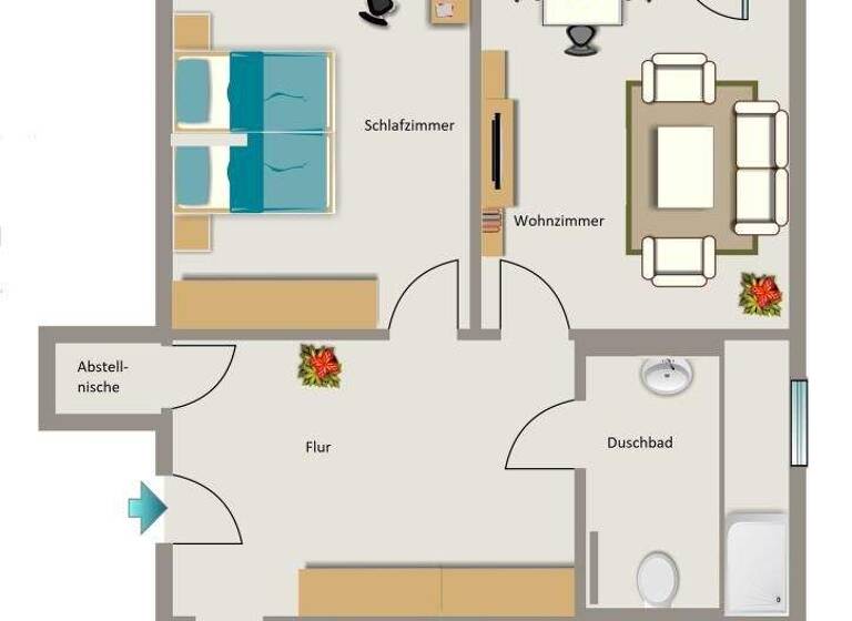 Wohnung zur Miete 443 € 2,5 Zimmer 50,9 m² 1. Geschoss frei ab 01.05.2026 Marktstraße 3 Wehofen Duisburg 47179
