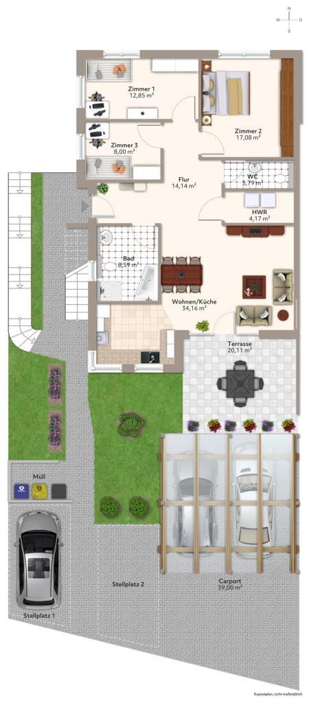 Wohnung zum Kauf provisionsfrei 465.000 € 4 Zimmer 112 m²<br/>Wohnfläche 1.<br/>Geschoss Stollenbreite 2 Stockach Stockach 78333