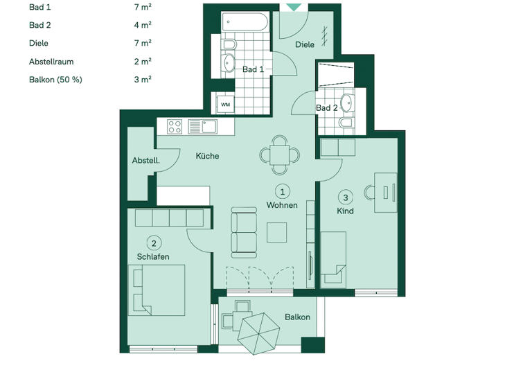 WG-Zimmer zur Miete 1.340 € 3 Zimmer 78,9 m² 2. Geschoss frei ab sofort Märkische Allee 312 Marzahn Berlin 12687