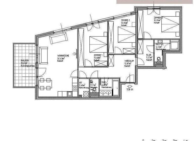 Wohnung zur Miete 2.726 € 4 Zimmer 110 m² 1. Geschoss Wien 1180