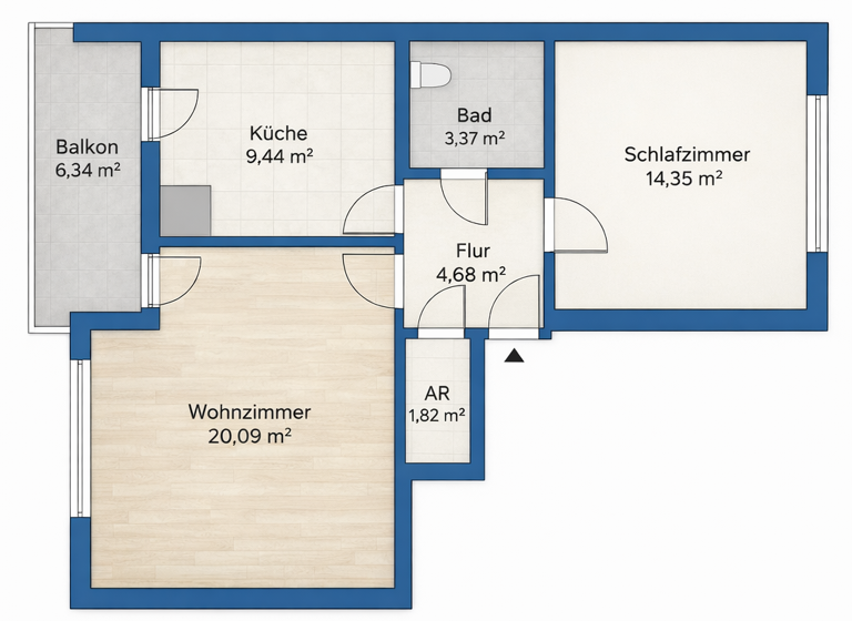 Wohnung zum Kauf 220.000 € 2 Zimmer 57 m² Geschoss 5/8 frei ab sofort Westtorgraben 7 Kleinweidenmühle Nürnberg 90429