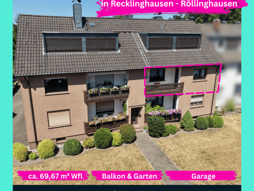 Wohnung zum Kauf 150.727 € 3 Zimmer 69,7 m² 1. Geschoss Röllinghausen Recklinghausen 45663