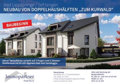 Doppelhaushälfte zum Kauf - Neubau provisionsfrei 559.000 € 6 Zimmer 160,2 m² 280 m² Grundstück Zum Kurwald Schlangen Schlangen 33189
