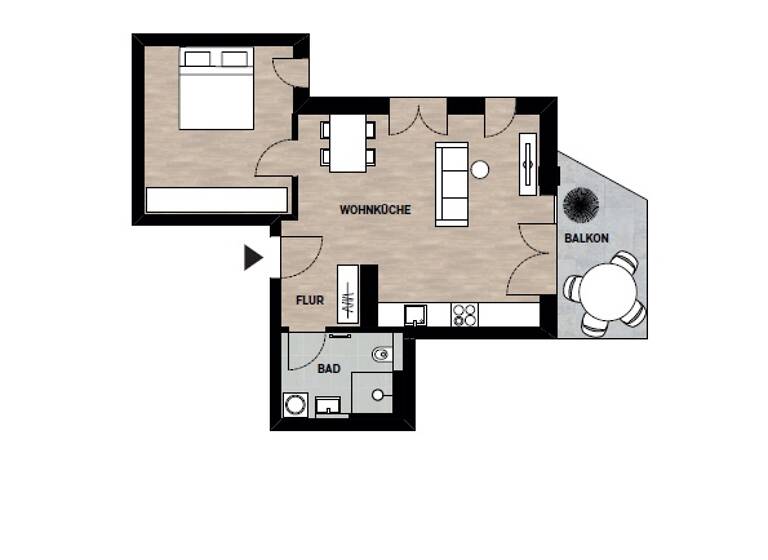 Wohnung zur Miete 1.020 € 2 Zimmer 58 m² Geschoss -1/3 frei ab 01.05.2026 Chiemseestraße 25g Wolkersdorf Traunstein 83278