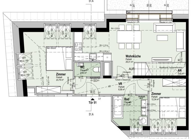 Wohnung zum Kauf - Erstbezug 675.800 € 3 Zimmer 86,2 m² 6. Geschoss Fahrbachgasse 6 Wien 1210