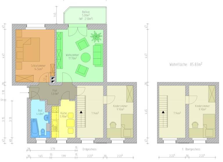 Maisonette zur Miete 599 € 4 Zimmer 85,8 m² frei ab sofort Albert-Schweitzer-Ring 40 Wilkau-Haßlau 08112