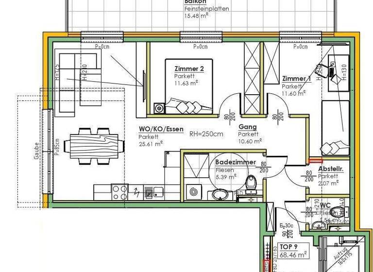 Wohnung zum Kauf - Erstbezug 479.000 € 3 Zimmer 68,5 m² Bergheim 5101