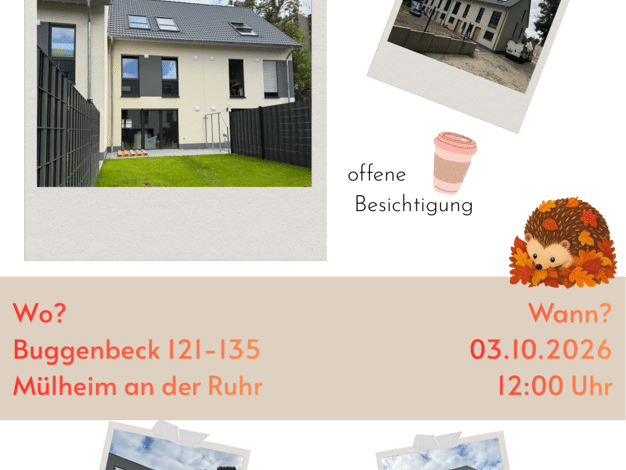 Reihenmittelhaus zum Kauf - Erstbezug provisionsfrei 579.000 € 5 Zimmer 141,3 m² 209 m² Grundstück Heißen Mülheim an der Ruhr 45472