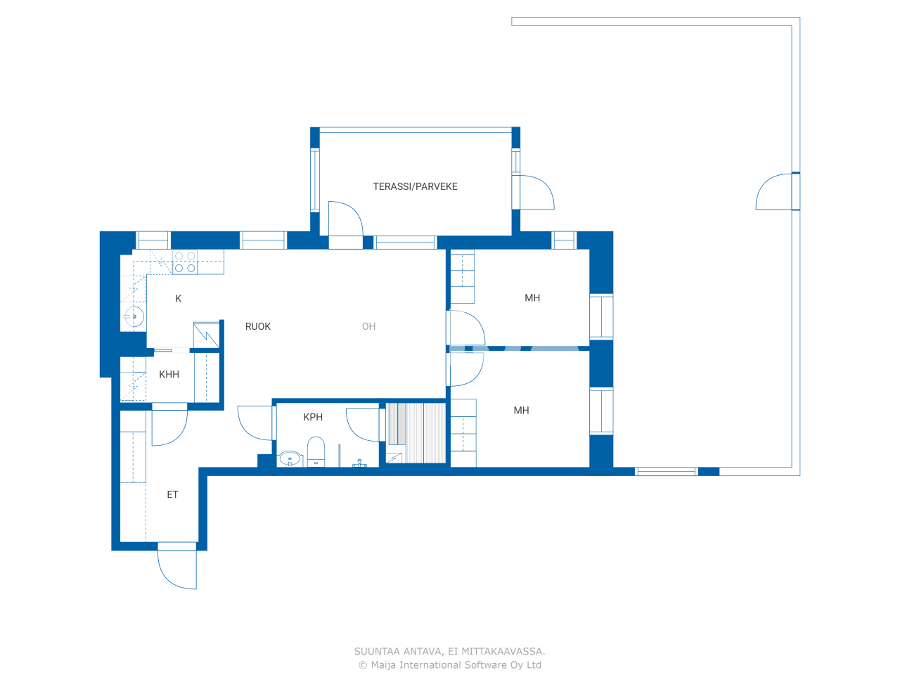 Studio zum Kauf 219.000 € 3 Zimmer 59,5 m²<br/>Wohnfläche 1.<br/>Geschoss Pitkänmöljäntie 29 Oulu 90510