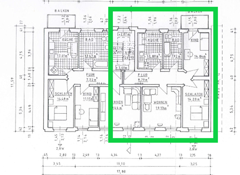Wohnung zur Miete 550 € 3 Zimmer 76,8 m² frei ab sofort Marienstraße 13 Innenstadt Dessau-Roßlau 06844