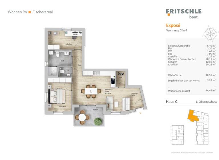 Wohnung zum Kauf provisionsfrei 425.500 € 3 Zimmer 74,5 m² 1. Geschoss frei ab sofort Fischerstraße 7 Baindt 88255