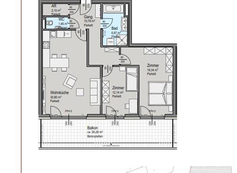 Wohnung zum Kauf - Erstbezug provisionsfrei 539.100 € 3 Zimmer 82,9 m² EG Kaltenleutgeben 2391