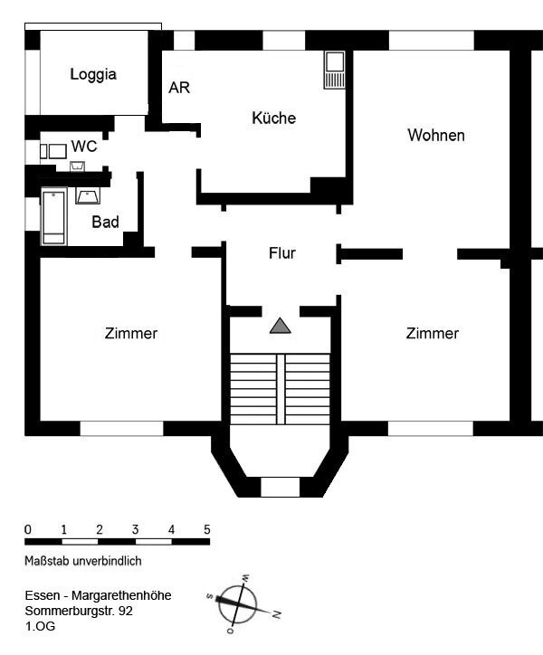 Wohnung zur Miete 1.302 € 3 Zimmer 104,2 m²<br/>Wohnfläche 1.<br/>Geschoss 01.02.2025<br/>Verfügbarkeit Sommerburgstr. 92 Margarethenhöhe Essen 45149