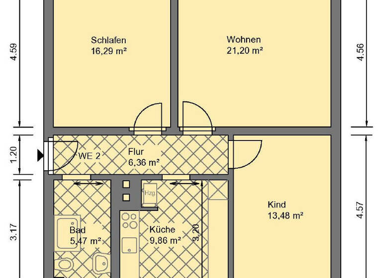 Wohnung zum Kauf 149.000 € 3 Zimmer 73 m²<br/>Wohnfläche Birkhahnweg 17 Zöberitz Landsberg-Zöberitz 06188