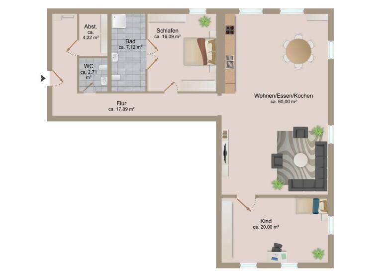 Wohnung zur Miete 1.485 € 3 Zimmer 129,2 m² Neu Pouch 2 Pouch Muldestausee 06774