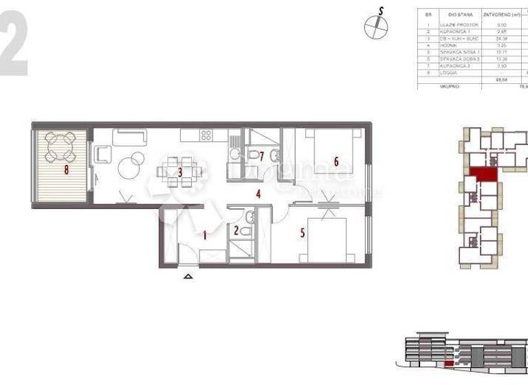 Wohnung zum Kauf 267.000 € 3 Zimmer 75 m² EG Trogir