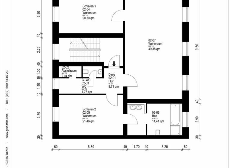 Wohnung zur Miete 1.440 € 3 Zimmer 122 m² 2. Geschoss Elberfeld Wuppertal 42117