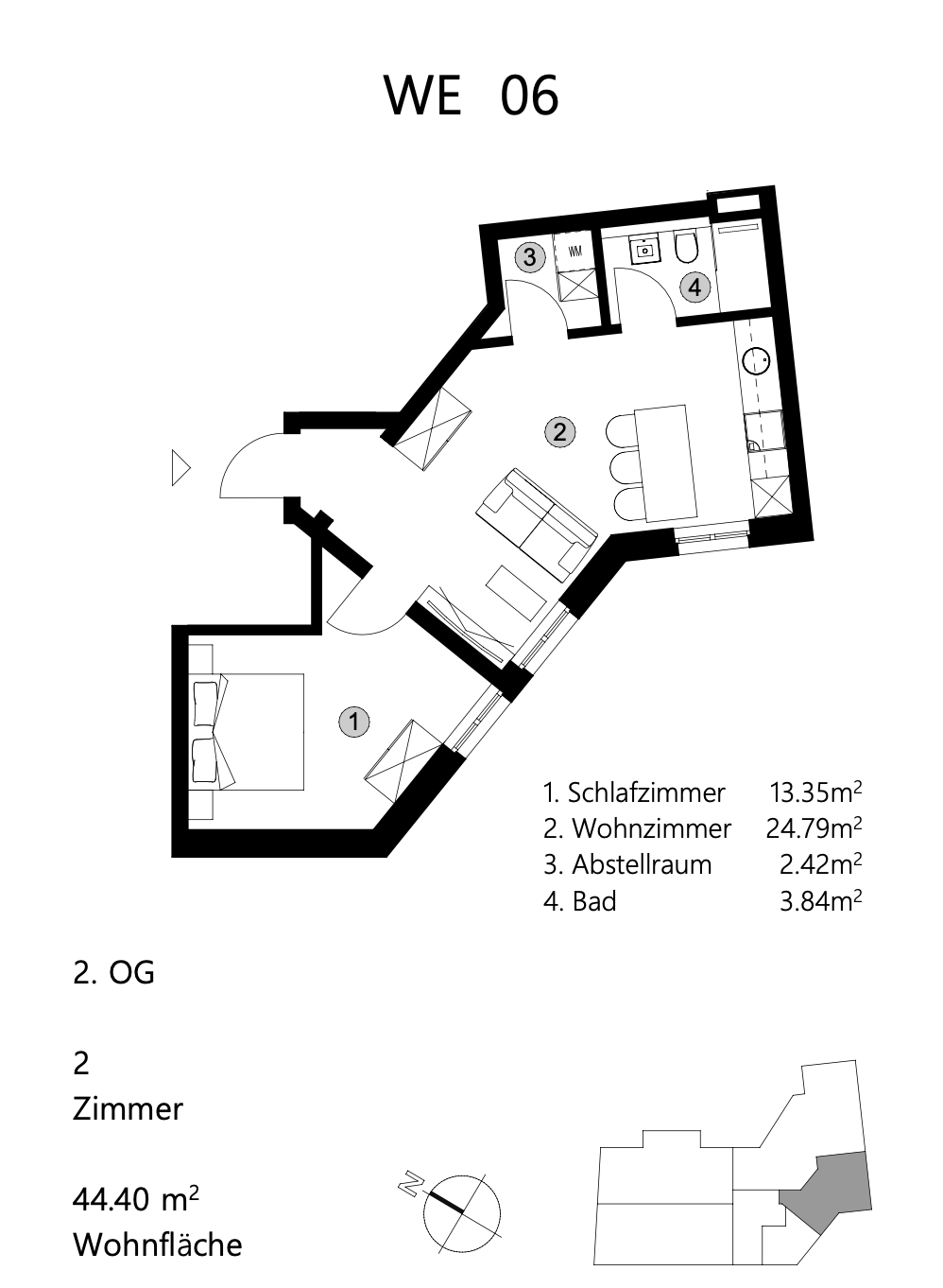 Wohnung zum Kauf provisionsfrei 338.800 € 2 Zimmer 44 m²<br/>Wohnfläche 3.<br/>Geschoss 01.09.2025<br/>Verfügbarkeit Nauener Vorstadt Potsdam 14469