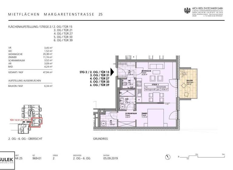 Wohnung zur Miete 1.036 € 2 Zimmer 47,9 m² 2. Geschoss frei ab 01.03.2026 Margaretenstraße 25 Wien 1040
