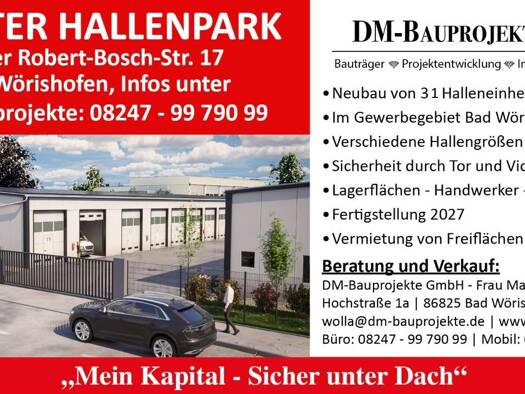 Lagerhalle zum Kauf - Erstbezug provisionsfrei 124.200 € 47 m² Lagerfläche teilbar ab 47 m² Bad Wörishofen Bad Wörishofen 86825
