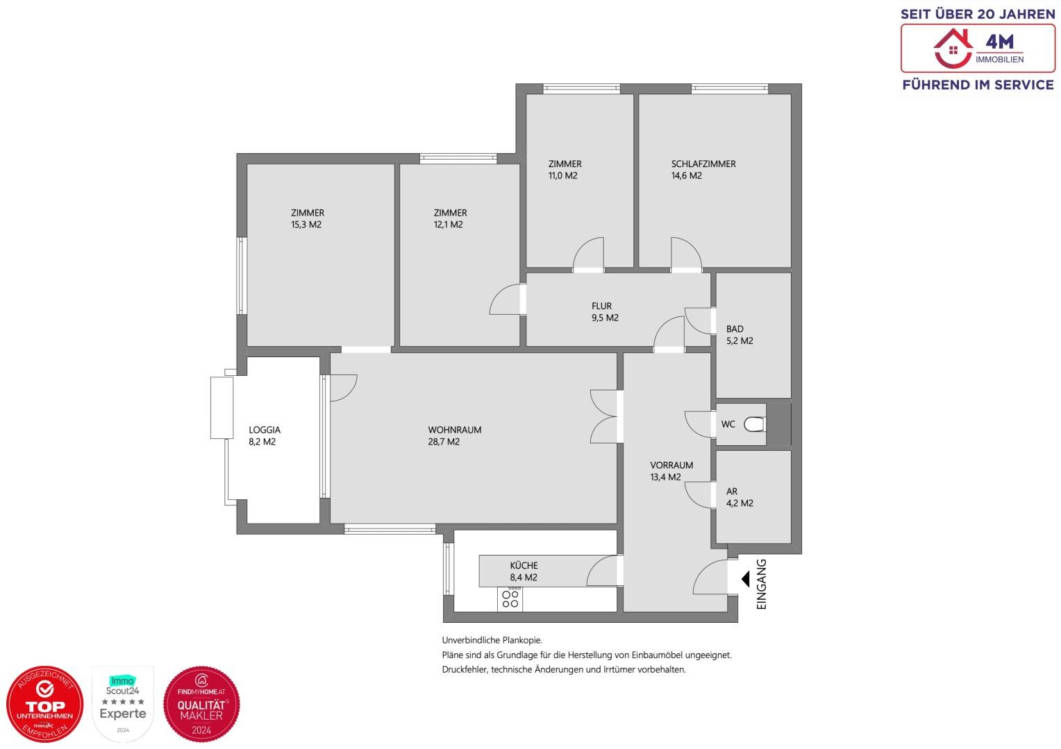 Wohnung zum Kauf 590.000 € 5 Zimmer 129 m²<br/>Wohnfläche 3.<br/>Geschoss Wien 1170