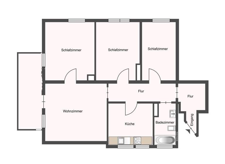 Wohnung zum Kauf 345.000 € 4 Zimmer 89 m² Oberbilk Düsseldorf 40227