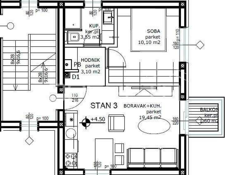 Wohnung zum Kauf 189.181 € 2 Zimmer 51 m² 1. Geschoss Dubrava - Klaka - Mirosevac