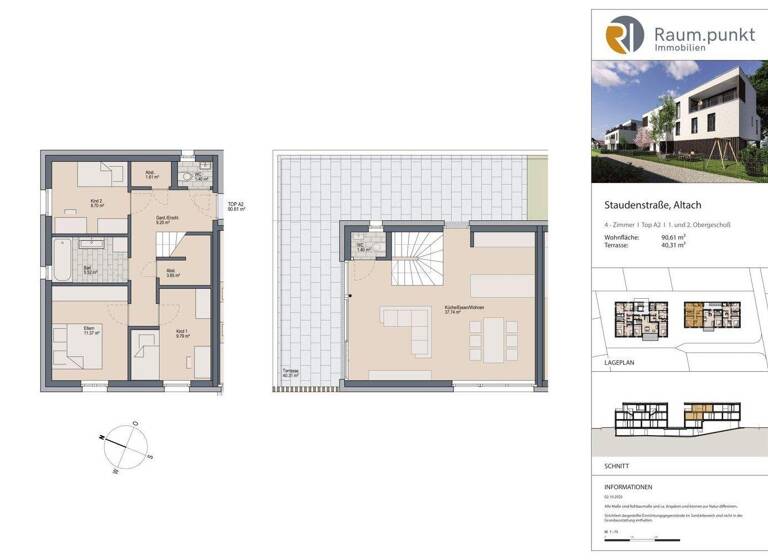 Maisonette zum Kauf - Erstbezug 699.000 € 4 Zimmer 90,6 m² 2. Geschoss Staudenstraße 5 Altach 6844