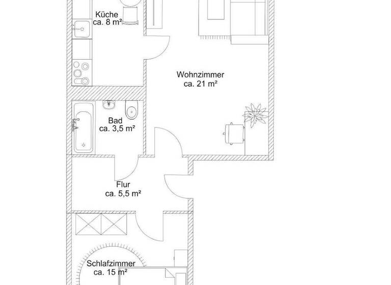 Wohnung zur Miete 445 € 2 Zimmer 55,6 m² 3. Geschoss frei ab 01.04.2026 Marktberg 7 Prenzlau 17291