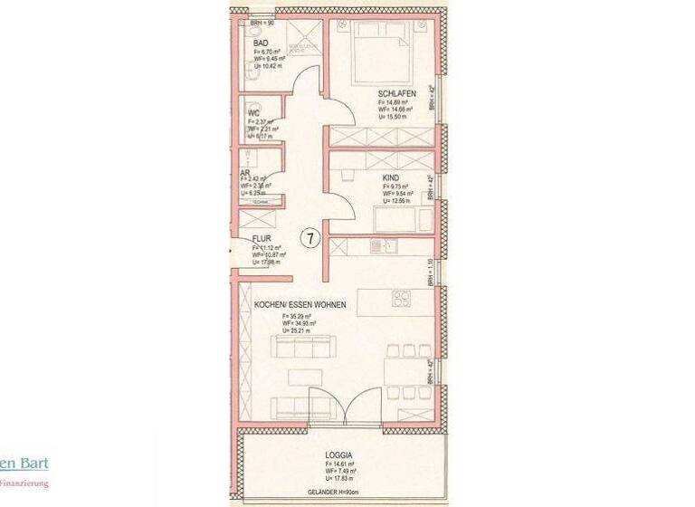 Wohnung zum Kauf 345.150 € 3 Zimmer 88,5 m² Zerf 54314