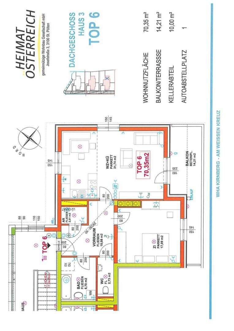 Wohnung zur Miete 603 € 2 Zimmer 70,4 m²<br/>Wohnfläche 1.<br/>Geschoss Am Weißen Kreuz Kirnberg an der Mank 3241