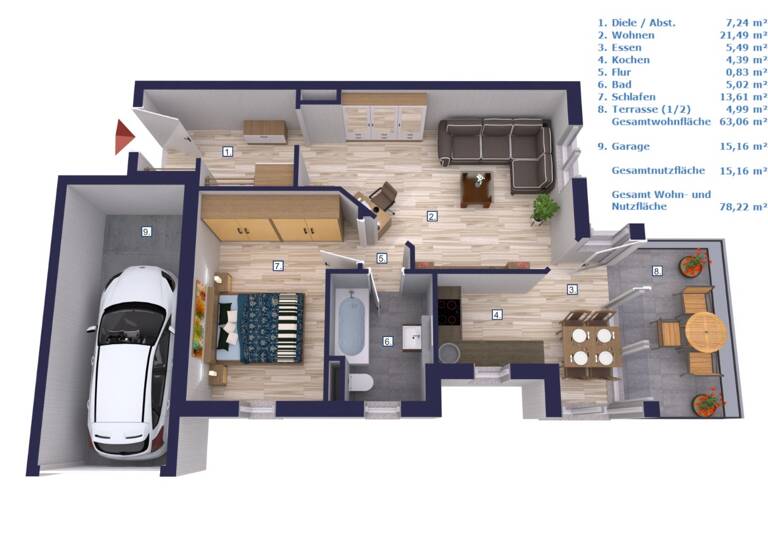 Terrassenwohnung zum Kauf 370.000 € 2 Zimmer 63,1 m² EG Nienhagen 18211
