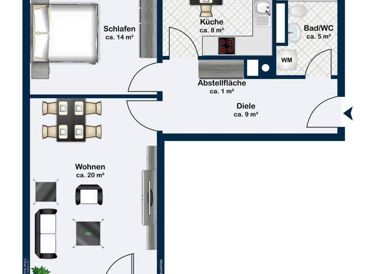 Wohnung zum Kauf 495.000 € 2 Zimmer 61,7 m² 1. Geschoss Bogenhausen München-Oberföhring 81927