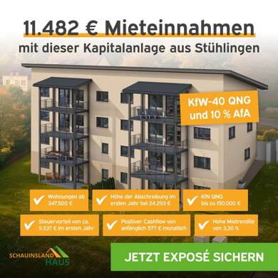 Wohnung zum Kauf provisionsfrei als Kapitalanlage geeignet 347.500 € 67,4 m² Stühlingen Stühlingen 79780