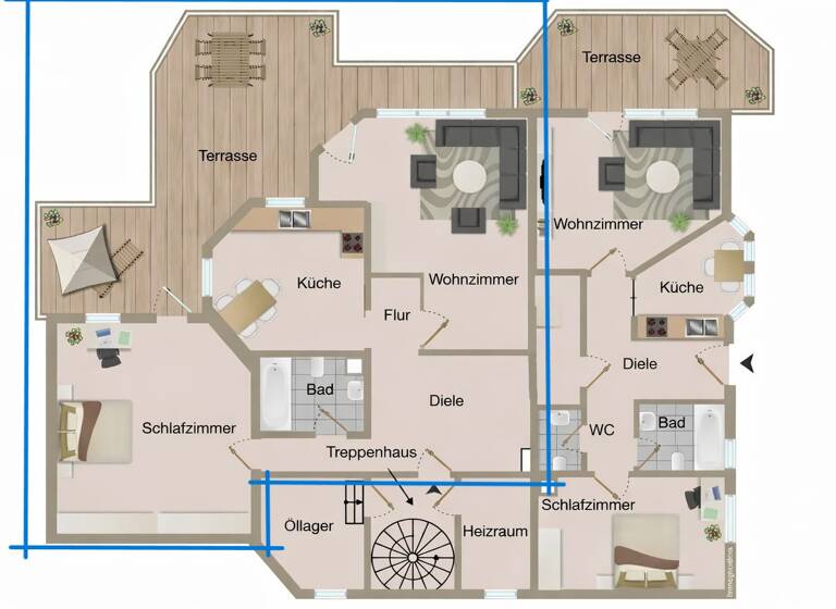 Terrassenwohnung zur Miete 1.300 € 3 Zimmer 105 m² 3 Geschosse frei ab 16.04.2026 Neckarwestheim 74382
