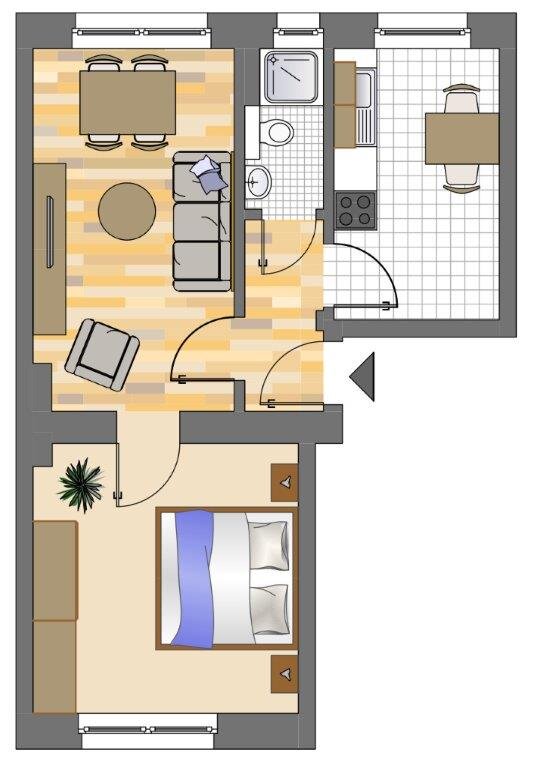 Wohnung zur Miete 509 € 2 Zimmer 41,5 m²<br/>Wohnfläche EG<br/>Geschoss 28.01.2025<br/>Verfügbarkeit Sonnenplatz 10 Südwestfriedhof Dortmund 44137