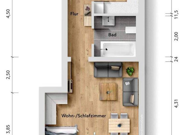 Studio zum Kauf 99.000 € 1 Zimmer 42,2 m² Bad Wildungen 34537