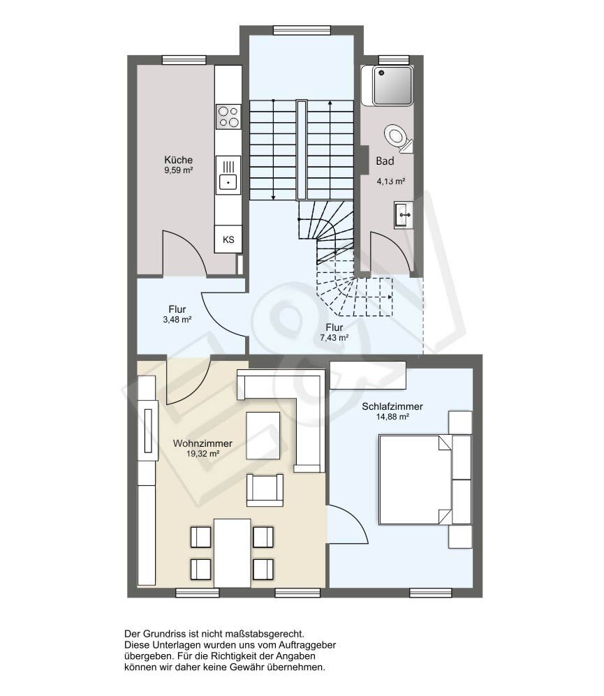 Studio zur Miete 545 € 2 Zimmer 51 m²<br/>Wohnfläche Innenstadt Saarlouis 66740