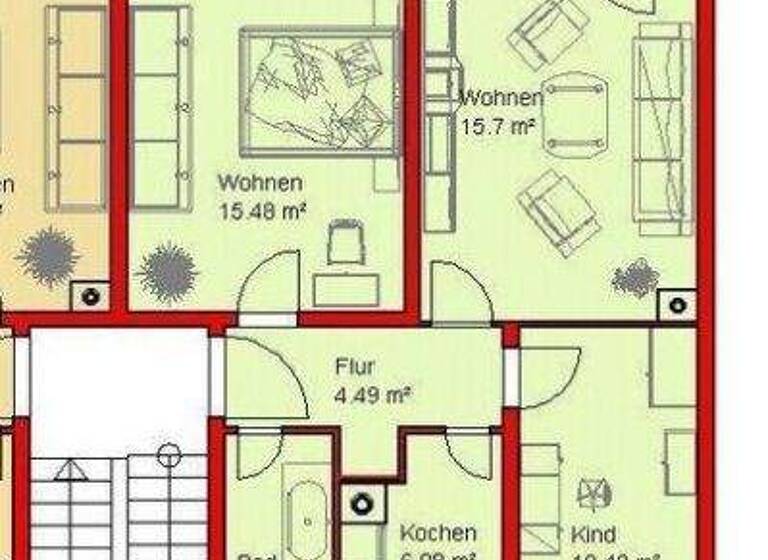 Wohnung zur Miete 390 € 3 Zimmer 59,7 m² 2. Geschoss Fröbelstraße 10 Weißenfels 06667