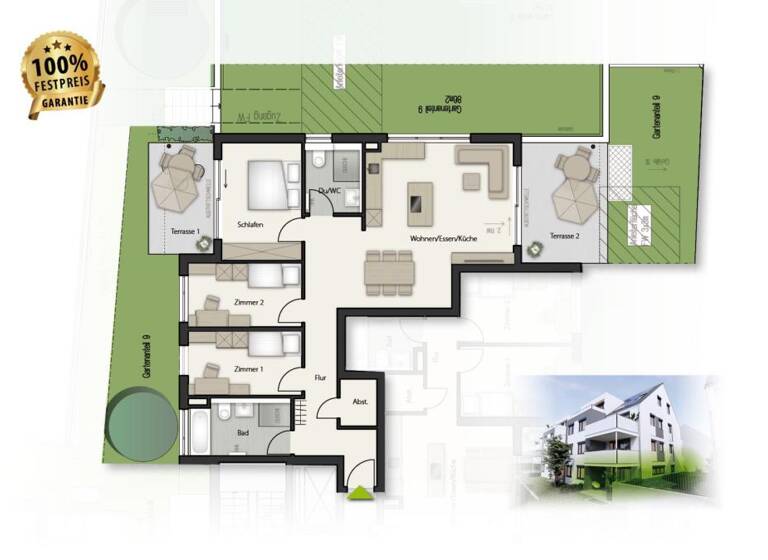 Wohnung zum Kauf - Neubau provisionsfrei 675.000 € 4 Zimmer 109 m² Holzgerlingen 71088