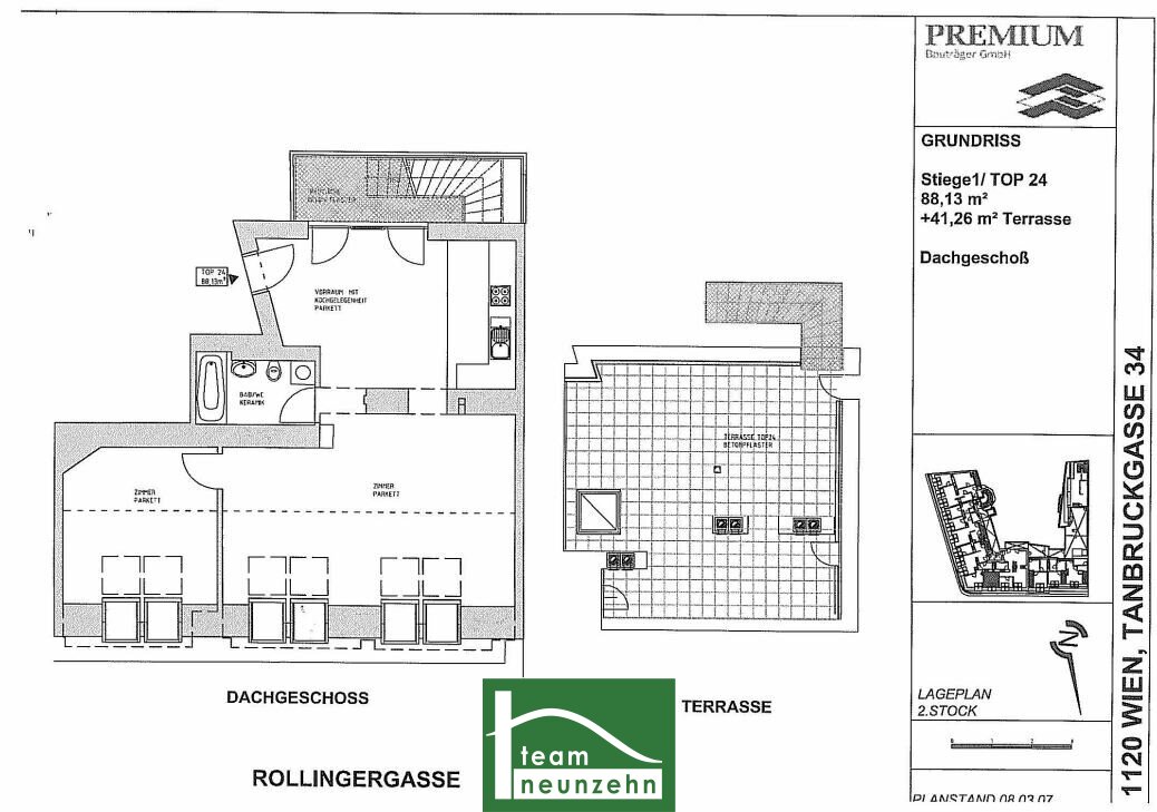 Wohnung zur Miete 1.202 € 2 Zimmer 88,4 m²<br/>Wohnfläche Tanbruckgasse 34 Wien 1120