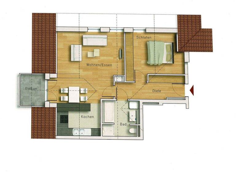 Wohnung zur Miete 1.185 € 2 Zimmer 63,6 m² 3. Geschoss Hohenschäftlarn Schäftlarn 82069