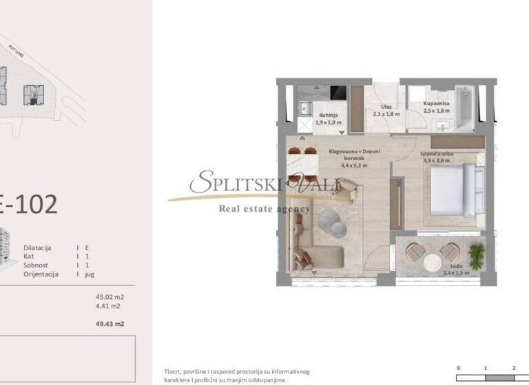 Studio zum Kauf 7.700 € 1 Zimmer 50 m² 1. Geschoss Split