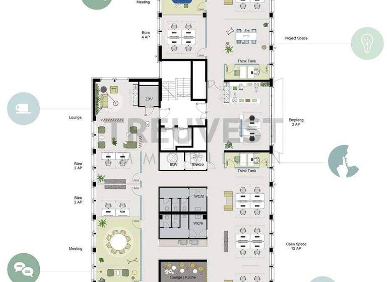 Bürofläche zur Miete provisionsfrei 18,50 € 902,8 m² Bürofläche teilbar ab 902,8 m² Yorckstraße 19-23, Münsterstraße 169 Derendorf Düsseldorf 40476