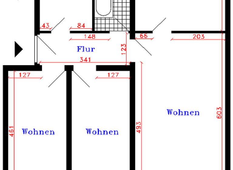 Wohnung zur Miete 435 € 4 Zimmer 69 m² frei ab 01.06.2026 Mittelweg 26 Pößneck,Stadt Pößneck 07381