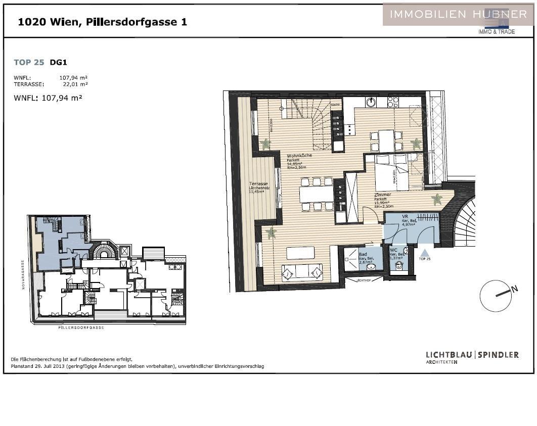 Wohnung zur Miete 2.405 € 3 Zimmer 110 m²<br/>Wohnfläche 4.<br/>Geschoss Wien 1020